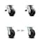 Service Caster 6 Inch Rubber on Steel Caster Set with Roller Bearings 2 Brake 2 Swivel Lock SCC SCC-TTL30S620-RSR-2-BSL-2 - alternate 1